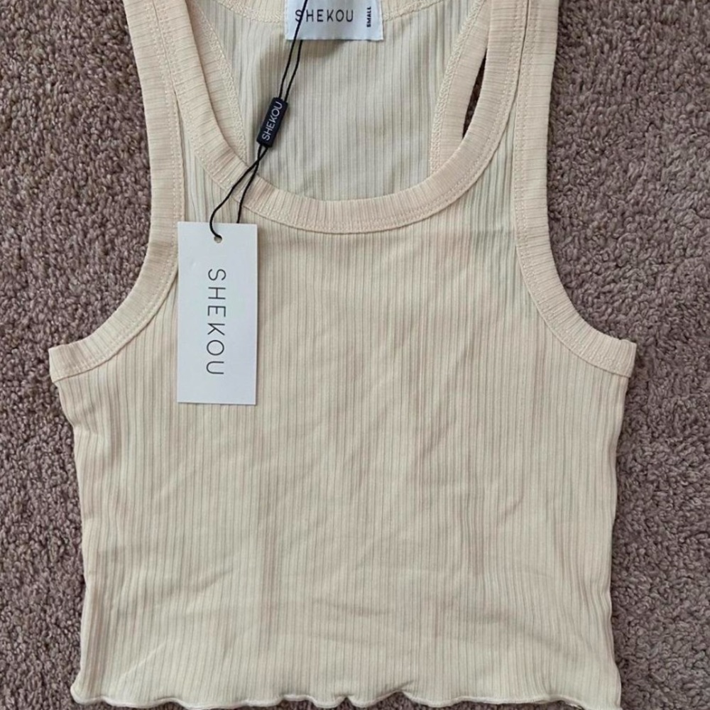 Never worn with tags shekou cream cropped tank